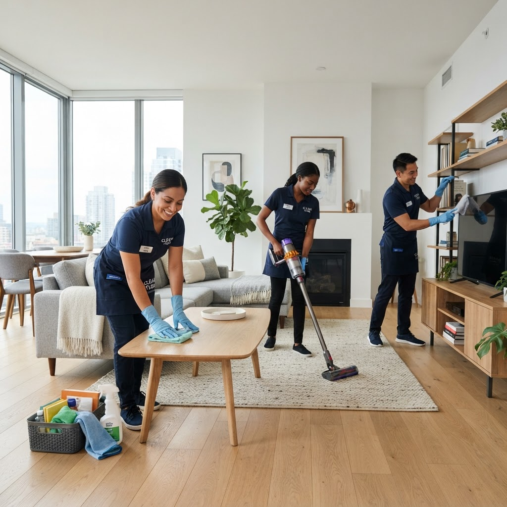 Professional cleaning team